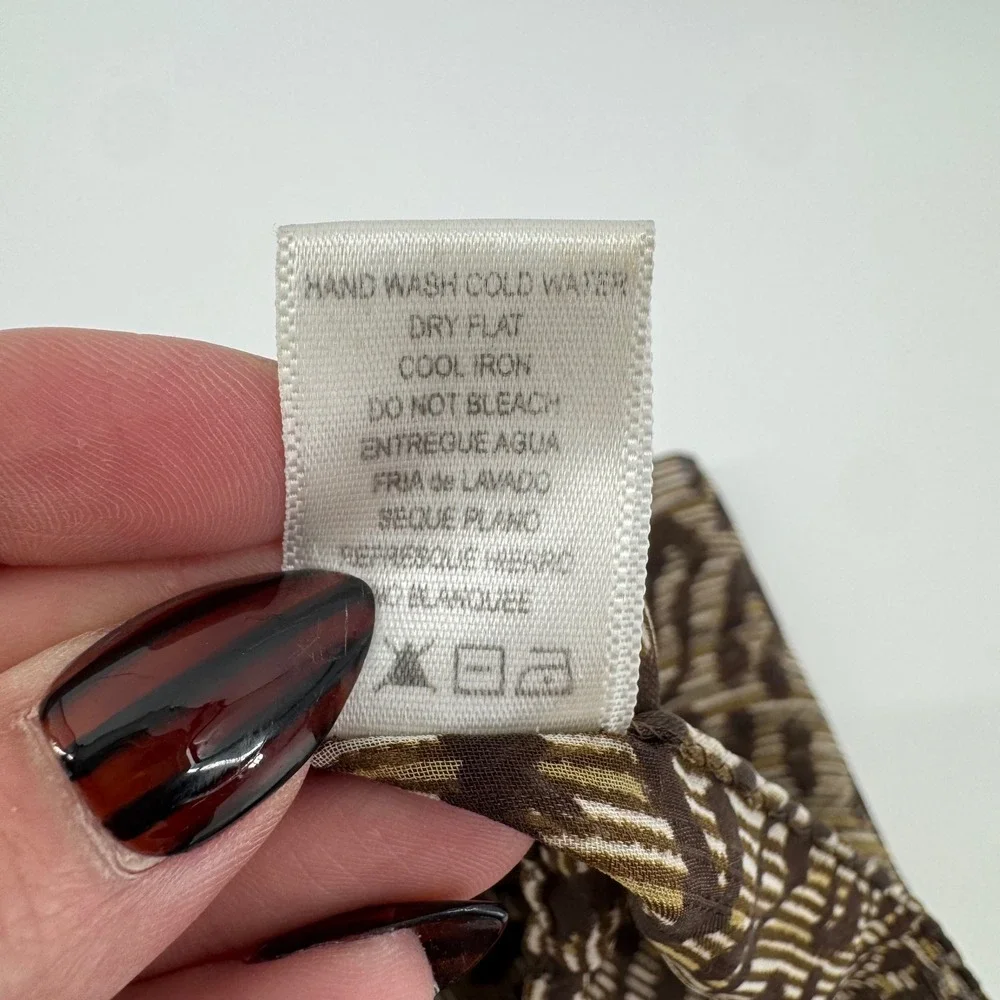 Leopard Print Pleated Sheer Scarf Brown Taupe Lightweight Animal Print